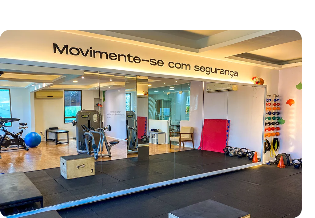 Espaço de mobilidade e exercícios da clínica ITC Vertebral Iguatu